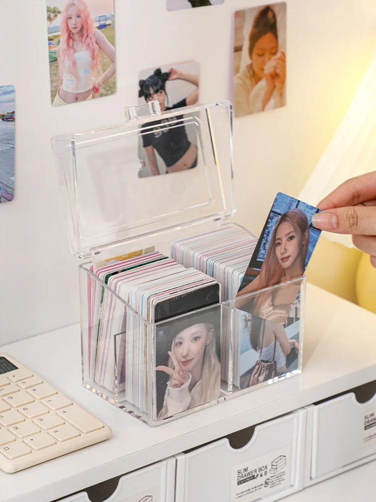 Clear Acrylic Small Card Storage Box - 2-Compartment Flip Top Display Card Case for K-Pop Photocards Anime Collectibles
Clear Acrylic Small Card Storage Box - 2-Compartment Flip Top Display Card Case for K-Pop Photocards Anime Collectibles