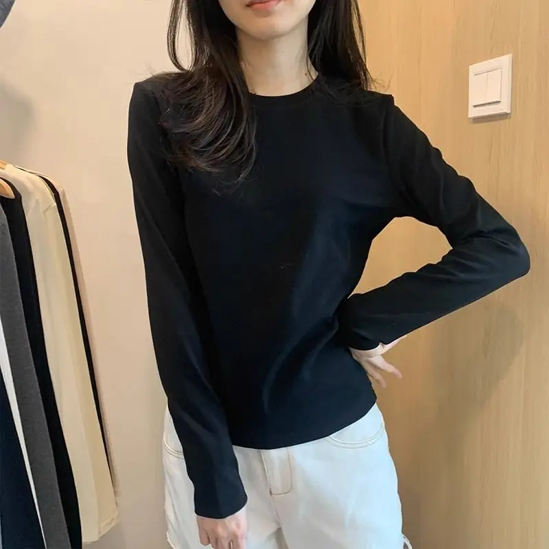 Women's Autumn Casual Simplicity Solid Color O-neck Long Sleeve Cotton T-Shirt Women Clothes All-match Fashion Elegant Slim Tops
Women's Autumn Casual Simplicity Solid Color O-neck Long Sleeve Cotton T-Shirt Women Clothes All-match Fashion Elegant Slim Tops