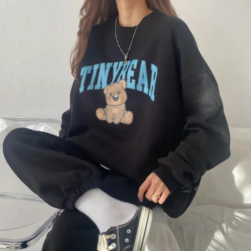 Женский спортивный костюм Tinybear, Осенние теплые спортивные костюмы с капюшоном, повседневные толстовки с длинным рукавом и брюки, флисовые комплекты из двух предметов, 2023
Женский спортивный костюм Tinybear, Осенние теплые спортивные костюмы с капюшоном, повседневные толстовки с длинным рукавом и брюки, флисовые комплекты из двух предметов, 2023
