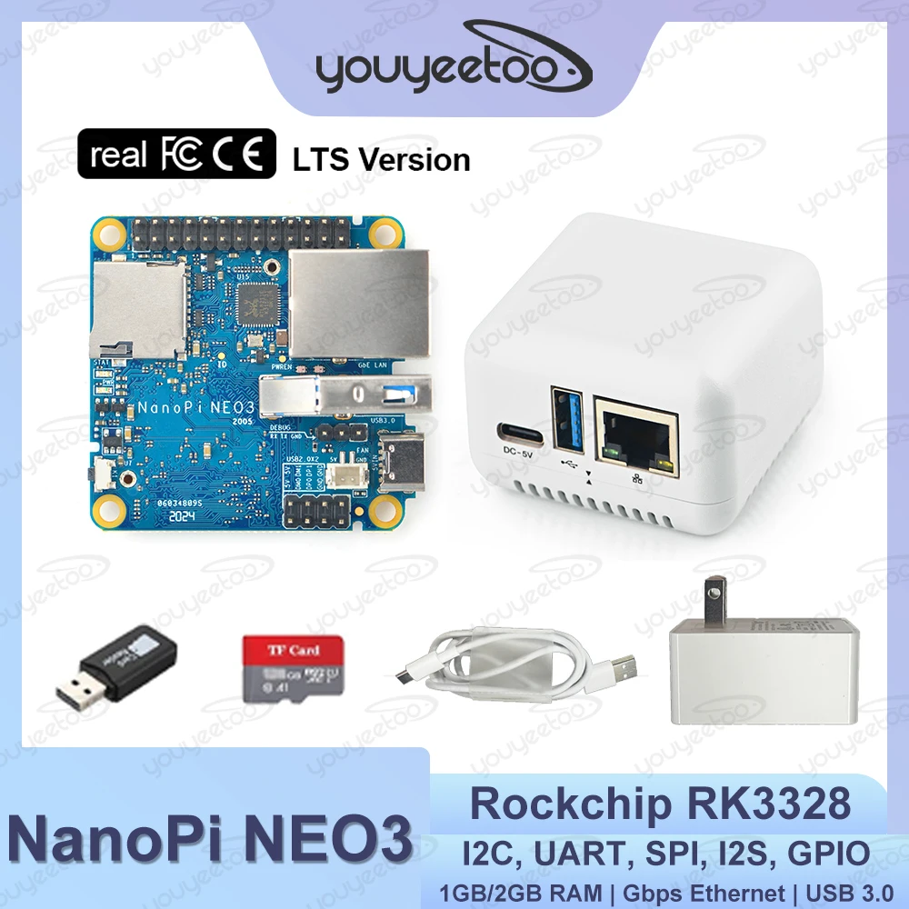 NanoPi NEO3 LTS Development Board 1GB/2GB DDR4 RAM Rockchip RK3328 Cortex A53 Quad-core 64-bi Support FriendlyWrt Linux Ubuntu
NanoPi NEO3 LTS Development Board 1GB/2GB DDR4 RAM Rockchip RK3328 Cortex A53 Quad-core 64-bi Support FriendlyWrt Linux Ubuntu
