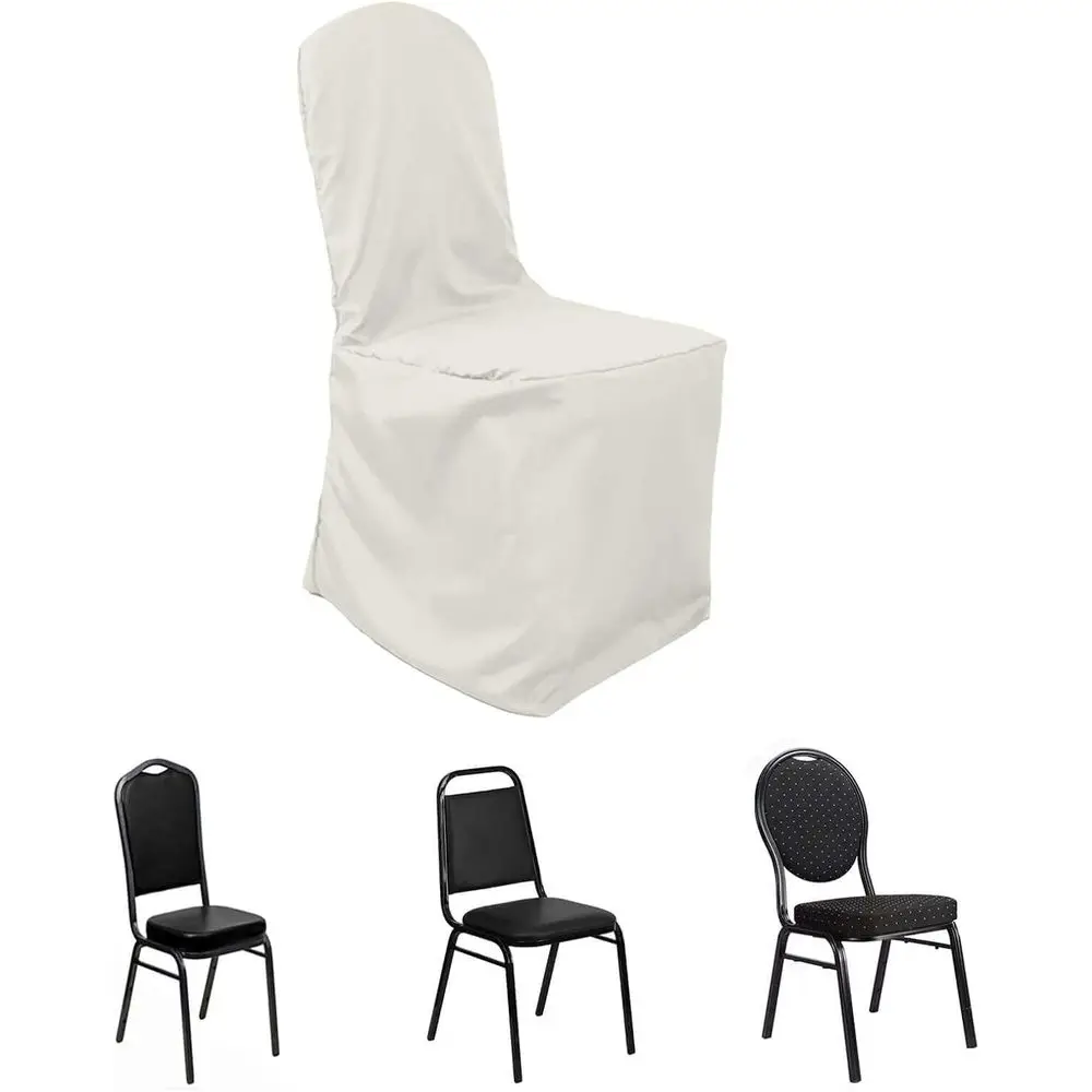 100 Pack Ivory Polyester Chair Covers, Reusable and Stain-Resistant for Banquets
100 Pack Ivory Polyester Chair Covers, Reusable and Stain-Resistant for Banquets