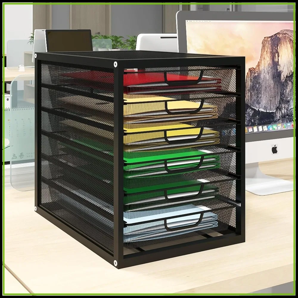 6-Tier Mesh Desk Organizer with Sliding Drawers, Paper Sorter for Home Office, Letter Size, Black
6-Tier Mesh Desk Organizer with Sliding Drawers, Paper Sorter for Home Office, Letter Size, Black