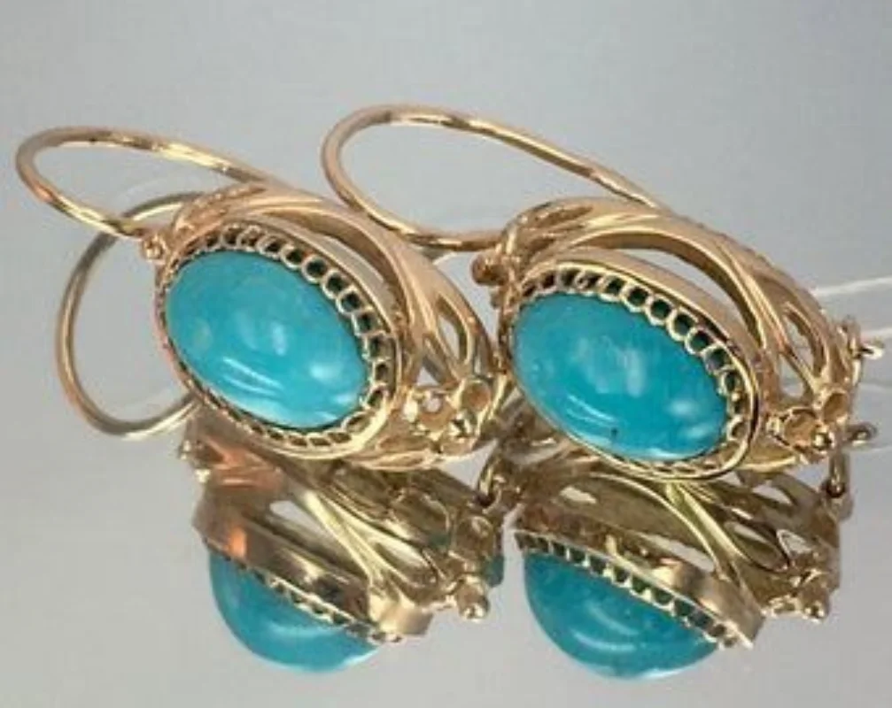 Bohemian Style Faux Turquoise Gold Color Earrings for Women Vintage Ethnic Style Party Vacation Jewelry Accessories Gifts
Bohemian Style Faux Turquoise Gold Color Earrings for Women Vintage Ethnic Style Party Vacation Jewelry Accessories Gifts