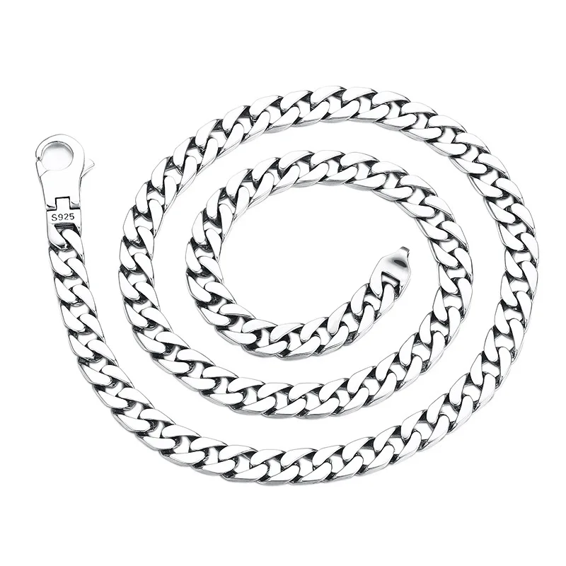 Men's 925 Silver Tank Chain Necklace - Polished Smooth, Punk Trend Retro Vintage Distressed Jewelry
Men's 925 Silver Tank Chain Necklace - Polished Smooth, Punk Trend Retro Vintage Distressed Jewelry