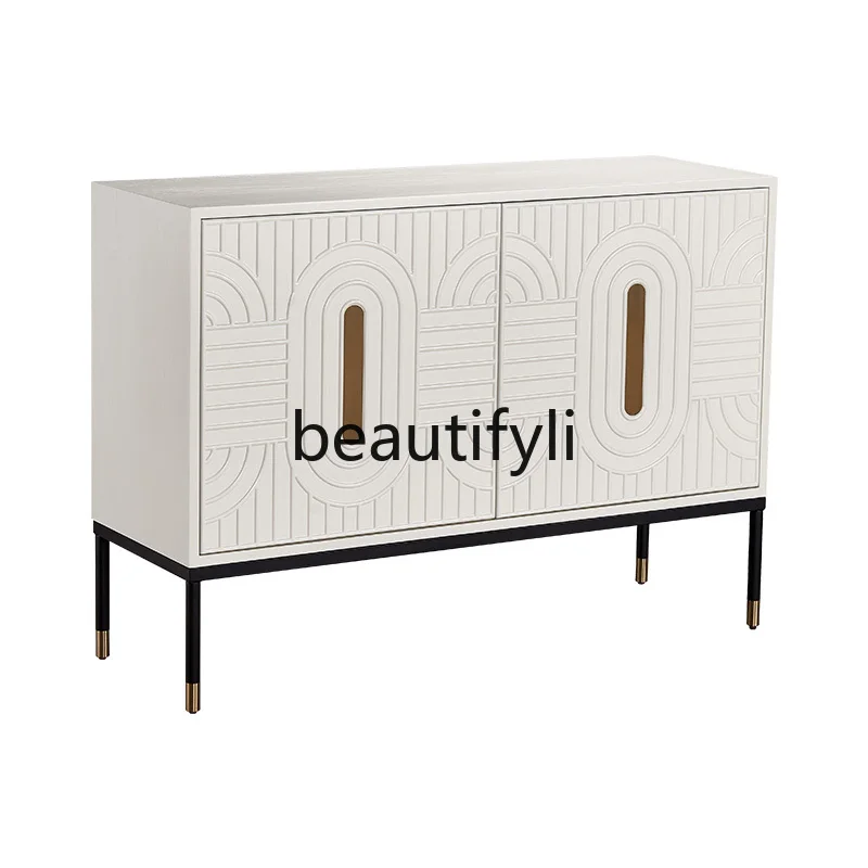 Light luxury, beige two-door entrance, dining side cabinet American style, partition, decorative cabinet for home use
Light luxury, beige two-door entrance, dining side cabinet American style, partition, decorative cabinet for home use