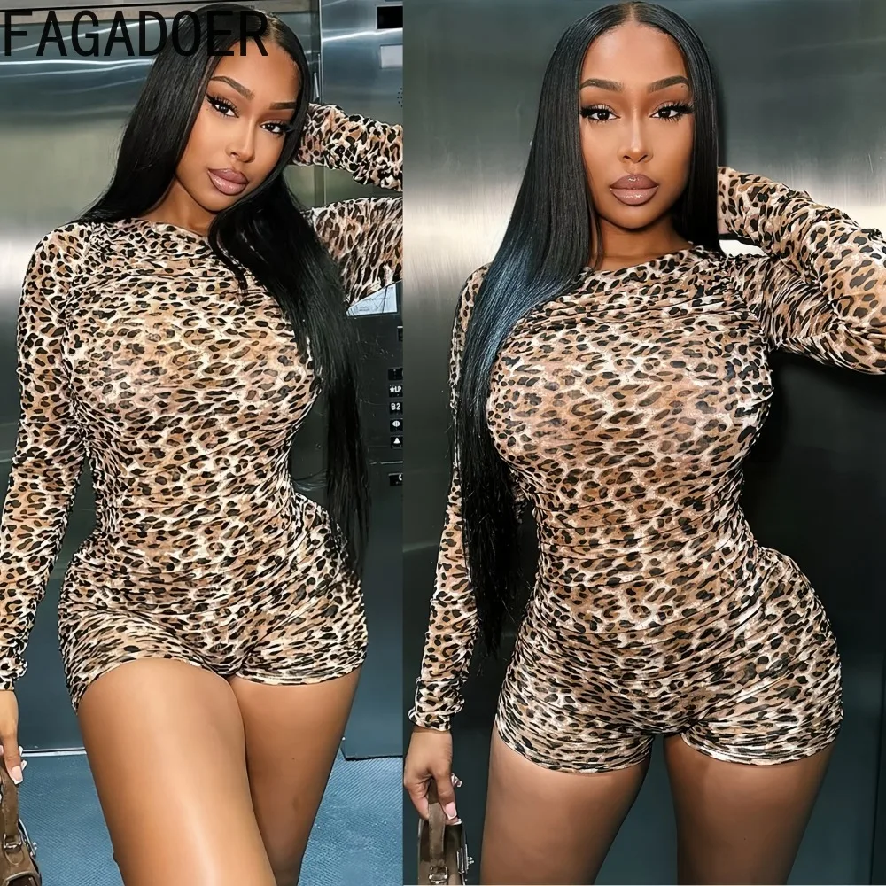 FAGADOER Y2K Sexy Leopard Print Bodycon Romper Women O-Neck Long Sleeve Skinny Jumpsuits Female Streetwear Overalls 2025 New
FAGADOER Y2K Sexy Leopard Print Bodycon Romper Women O-Neck Long Sleeve Skinny Jumpsuits Female Streetwear Overalls 2025 New