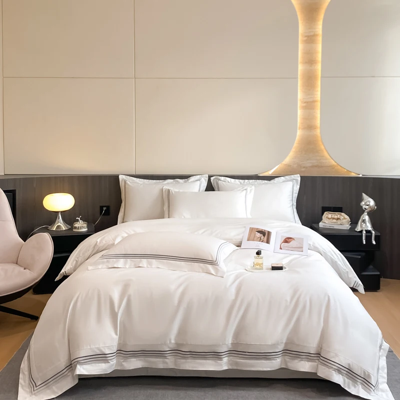 100% Cotton Luxury Hotel Style Bedding Set Queen King Size Solid Color Embroidery Duvet Cover Flat/Fitted Bed Sheet Pillowcases
100% Cotton Luxury Hotel Style Bedding Set Queen King Size Solid Color Embroidery Duvet Cover Flat/Fitted Bed Sheet Pillowcases