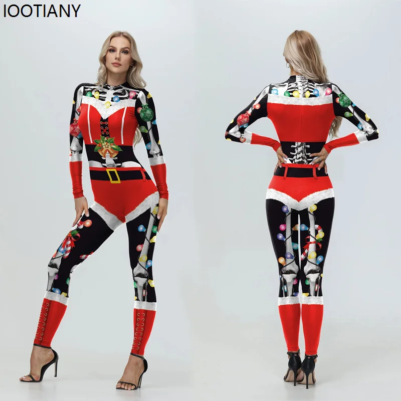 Women Sexy Striped Print Jumpsuit Christmas Adult Bodysuit Holiday Party Zentai Suit Christmas Gift Long Sleeve Slim Catsuit New
Women Sexy Striped Print Jumpsuit Christmas Adult Bodysuit Holiday Party Zentai Suit Christmas Gift Long Sleeve Slim Catsuit New