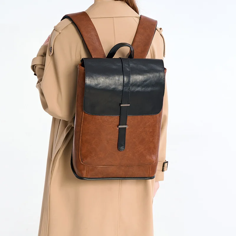 Fashion new simple high quality pu leather men's backpack retro large capacity female travel backpack female outdoor backpack
Fashion new simple high quality pu leather men's backpack retro large capacity female travel backpack female outdoor backpack