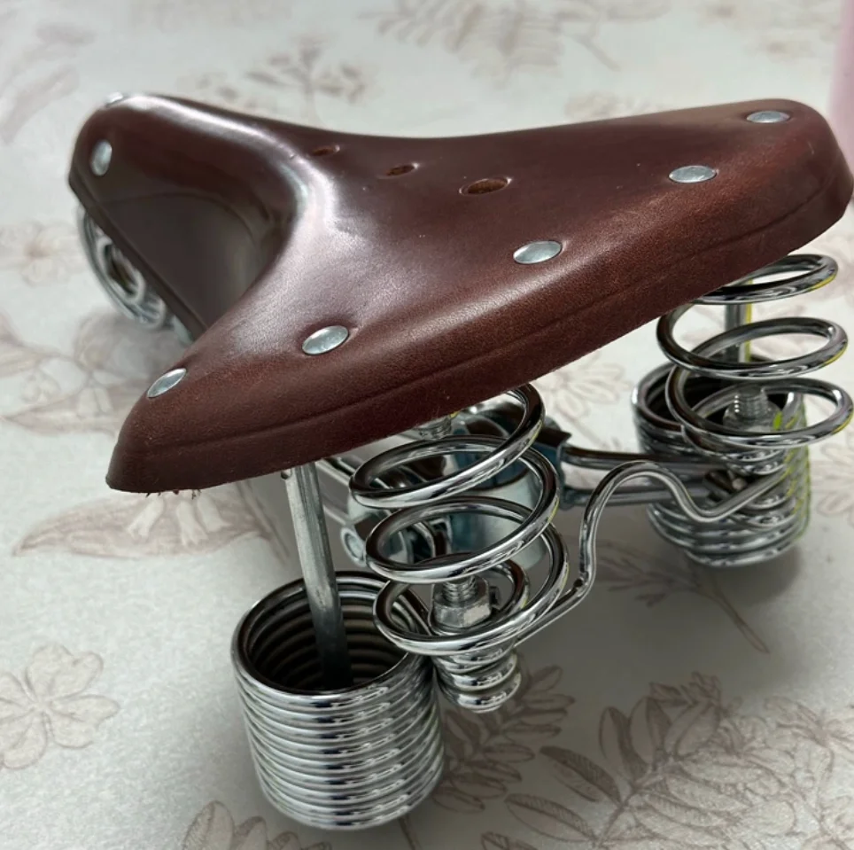 Bicycle Saddle Genuine Leather Cushion Old Circle Spring Bike Saddle Elephant Cowhide Vintage
Bicycle Saddle Genuine Leather Cushion Old Circle Spring Bike Saddle Elephant Cowhide Vintage