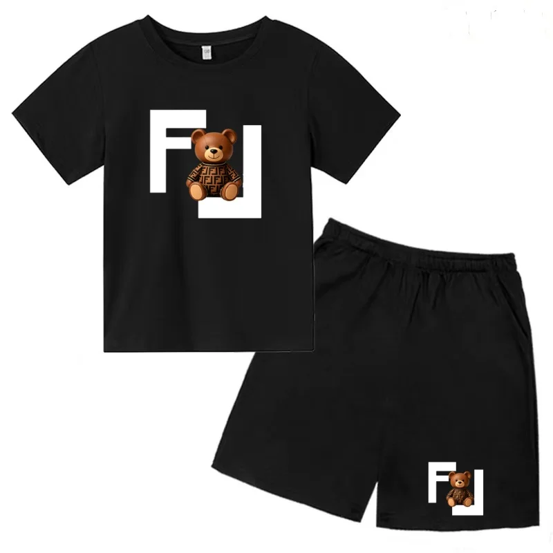 Summer Brand Children'sT-shirt and Shorts Set Cute Little Bear Design Suitable for Both Boys and Girls Ages3-13Sports and Casual
Summer Brand Children'sT-shirt and Shorts Set Cute Little Bear Design Suitable for Both Boys and Girls Ages3-13Sports and Casual