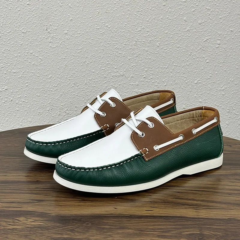 New Men Boat Shoes Retro Patchwork Handcrafted Genuine Leather Comfortable Driving Shoes British Breathable Commuter Loafers
New Men Boat Shoes Retro Patchwork Handcrafted Genuine Leather Comfortable Driving Shoes British Breathable Commuter Loafers