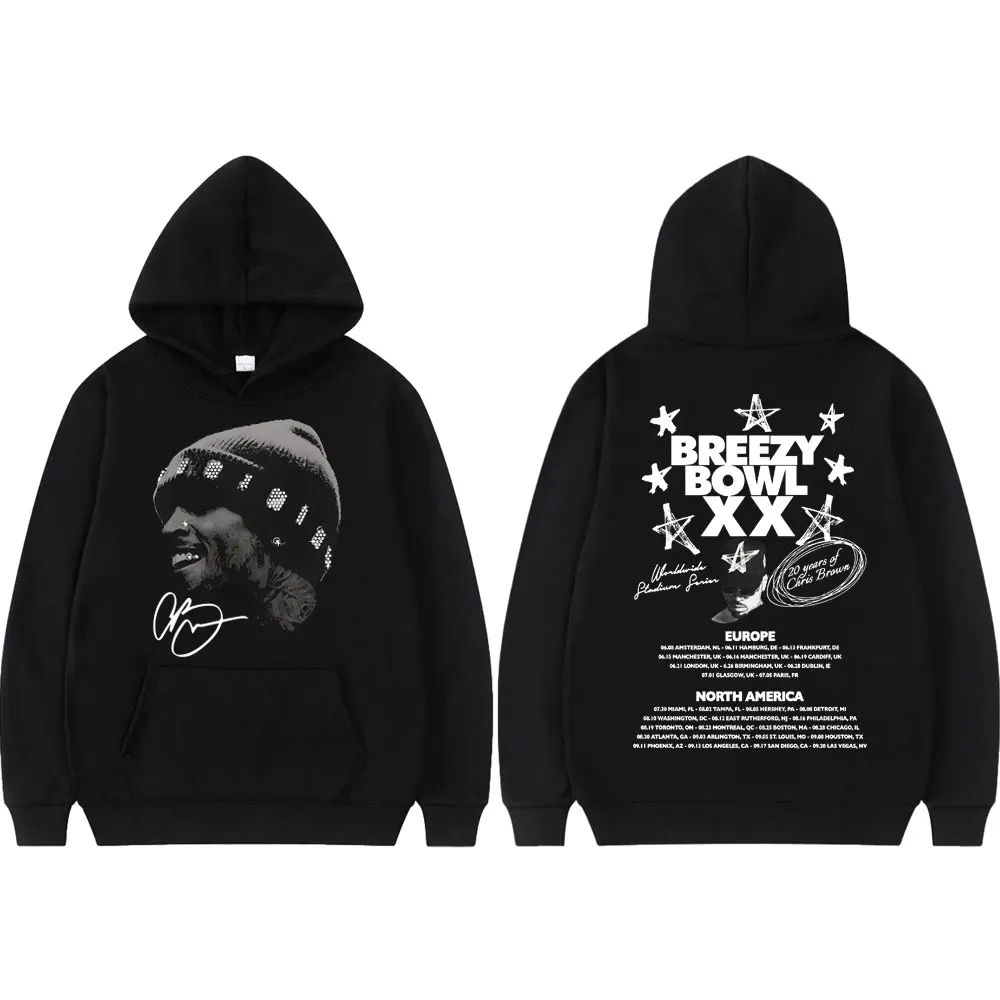 Rapper Chris Brown Breezy Bowl XX Tour 2025 Hoodie Men Women Hip Hop Vintage Sweatshirt High Quality Fashion Oversized Pullovers
Rapper Chris Brown Breezy Bowl XX Tour 2025 Hoodie Men Women Hip Hop Vintage Sweatshirt High Quality Fashion Oversized Pullovers