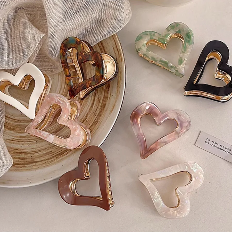 High-grade Acetic Acid Material Heart Metal Hair Claw For Women Girls Sweet Headband Hair Claw Clip Hairpin Hair Accessories
High-grade Acetic Acid Material Heart Metal Hair Claw For Women Girls Sweet Headband Hair Claw Clip Hairpin Hair Accessories