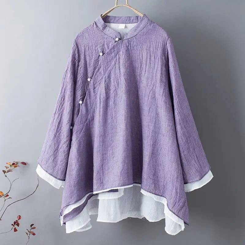 2025 New Summer Retro Womens Top Chinese Style Double-layer Shirt Women Fashion Stand Collar Long Sleeve Elegant Blouse
2025 New Summer Retro Womens Top Chinese Style Double-layer Shirt Women Fashion Stand Collar Long Sleeve Elegant Blouse