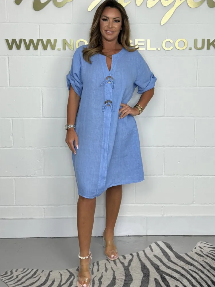 Spring Autumn Fashion Casual 3/4 Sleeve Loose Midi Dresses 2024 Women V Neck Button A-Line Pullover For Women Party Dress
Spring Autumn Fashion Casual 3/4 Sleeve Loose Midi Dresses 2024 Women V Neck Button A-Line Pullover For Women Party Dress