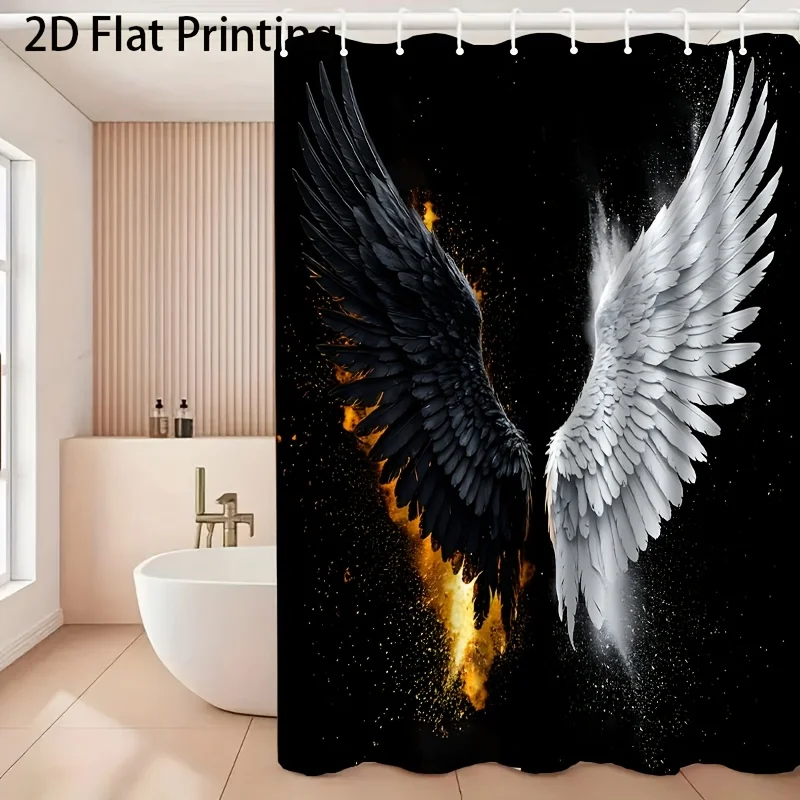 Artistic Dual Wings Shower Curtain Bathroom Decor Black Background Tapestry Design 180x200cm Waterproof Shower Liner
Artistic Dual Wings Shower Curtain Bathroom Decor Black Background Tapestry Design 180x200cm Waterproof Shower Liner