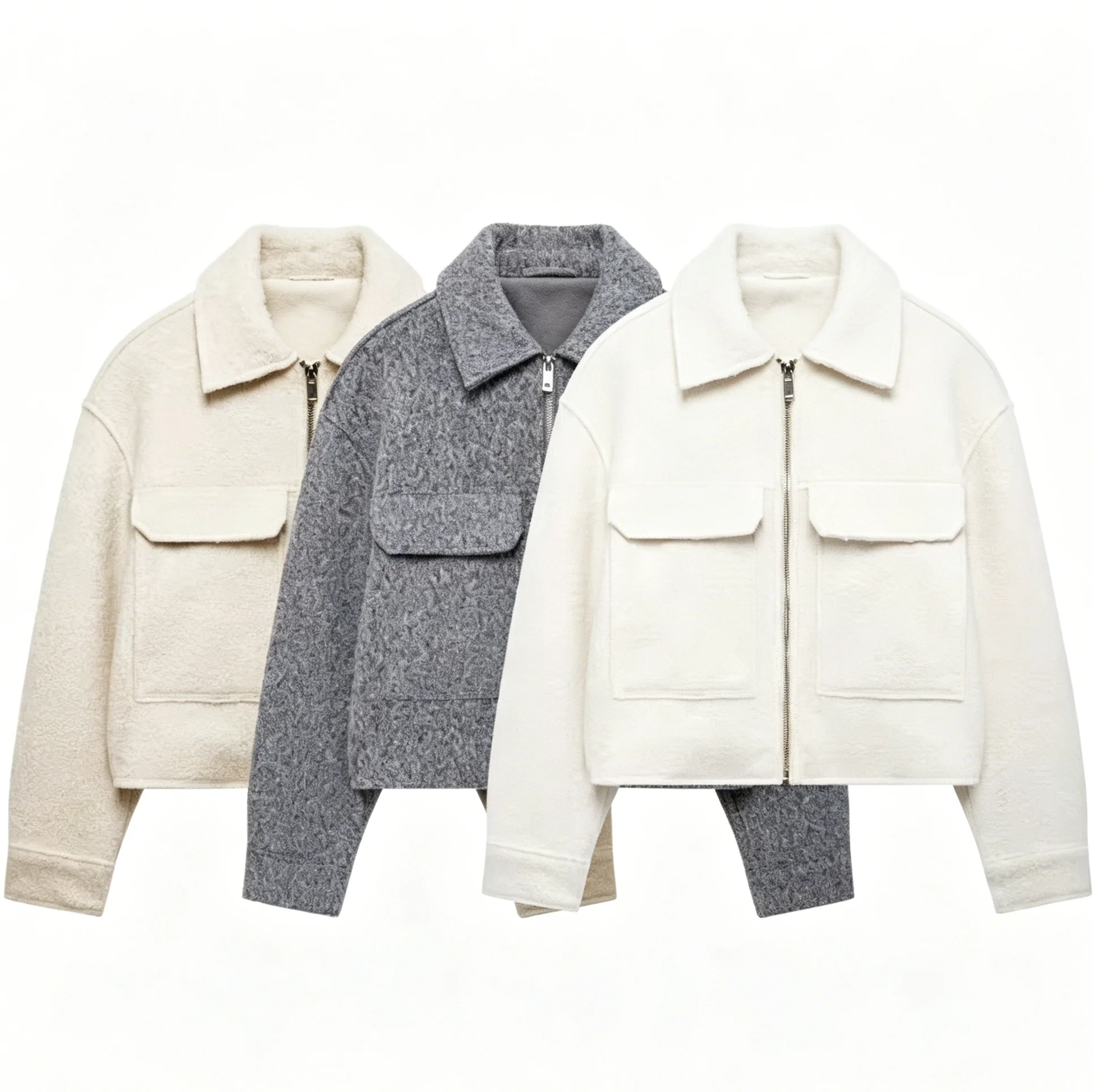 Women Casual Lapel Wool Blend Short Jacket Full Zip Up Long Sleeve Cropped Coat Autumn Winter Fashion Outerwear
Women Casual Lapel Wool Blend Short Jacket Full Zip Up Long Sleeve Cropped Coat Autumn Winter Fashion Outerwear