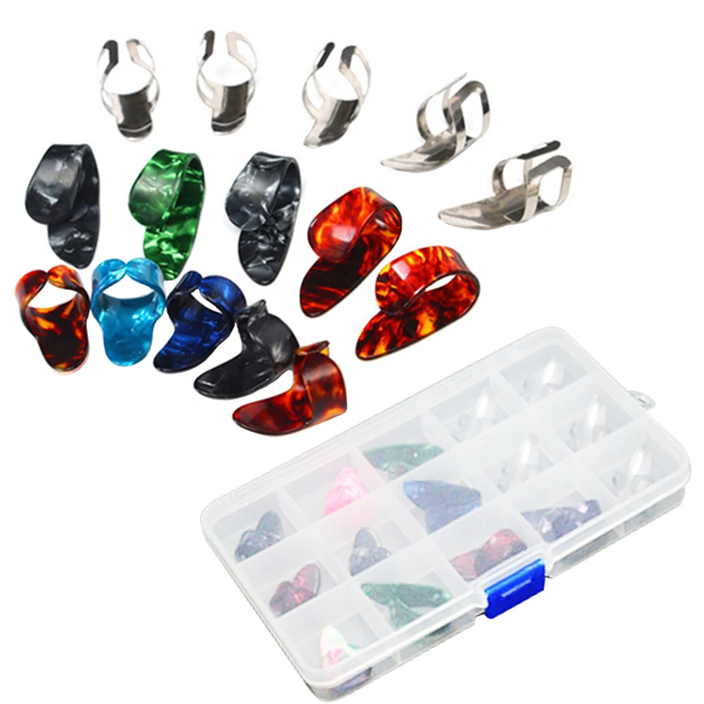15pcs Guitar Finger Cots Set Picks Lightweight Durable Thumb Fingertip Protectors for Acoustic Bass
15pcs Guitar Finger Cots Set Picks Lightweight Durable Thumb Fingertip Protectors for Acoustic Bass