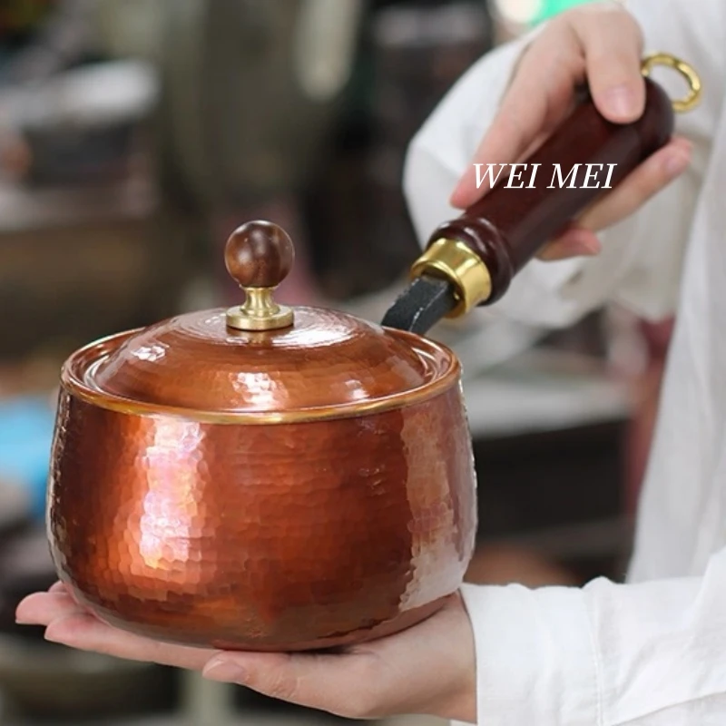 Pure Copper Coffee Side-Handle Small Round Pot, For 1 Individual use With lid Picnic Soup Pot,Portable Thickened Porridge Pan
Pure Copper Coffee Side-Handle Small Round Pot, For 1 Individual use With lid Picnic Soup Pot,Portable Thickened Porridge Pan