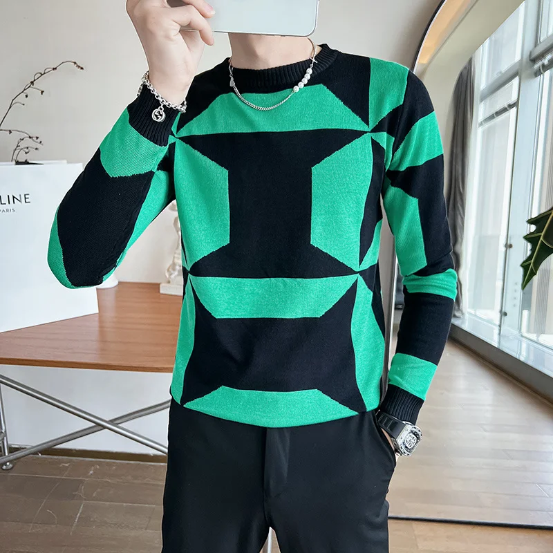 Korean Style Men Autumn High Quality Casual Knit Sweater/Male Fashion Slim Fit Plaid Pullover Man Long Sleeve Sweaters 3XL
Korean Style Men Autumn High Quality Casual Knit Sweater/Male Fashion Slim Fit Plaid Pullover Man Long Sleeve Sweaters 3XL