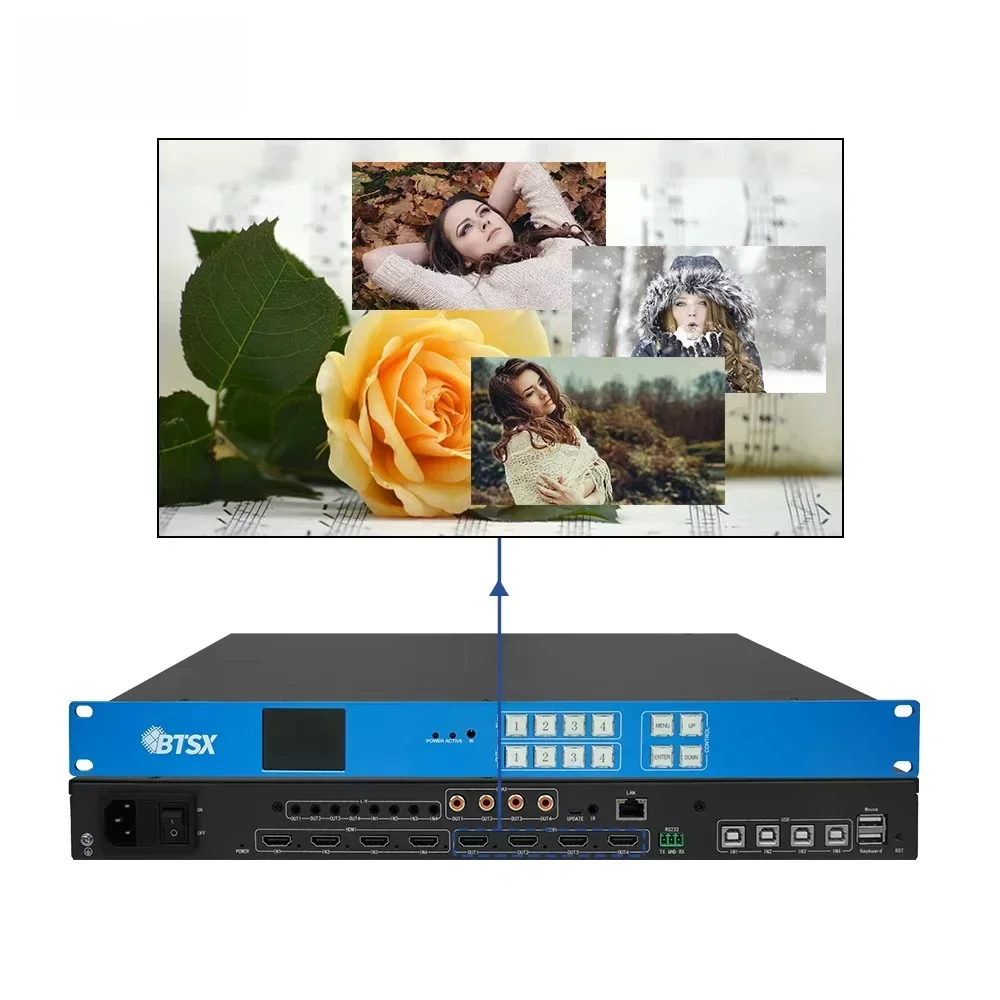 Bitvisus 4x4 2x2 1x4 4K60 Splice Overlay PIP Video Switcher Matrix Video Wall Controller
Bitvisus 4x4 2x2 1x4 4K60 Splice Overlay PIP Video Switcher Matrix Video Wall Controller