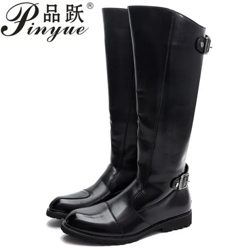 Men Casual Tall Leather Boots Belt buckle Men's Cowboy Boots Long Cavalier Soft Leather Riding Boots Motorcycle Boots 37-46
Men Casual Tall Leather Boots Belt buckle Men's Cowboy Boots Long Cavalier Soft Leather Riding Boots Motorcycle Boots 37-46