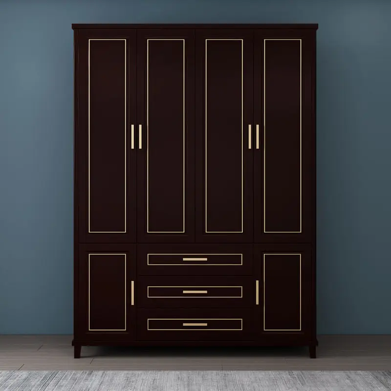PYJ solid wood American 4-door simple modern European bedroom combination wardrobe wooden assembly furniture
PYJ solid wood American 4-door simple modern European bedroom combination wardrobe wooden assembly furniture
