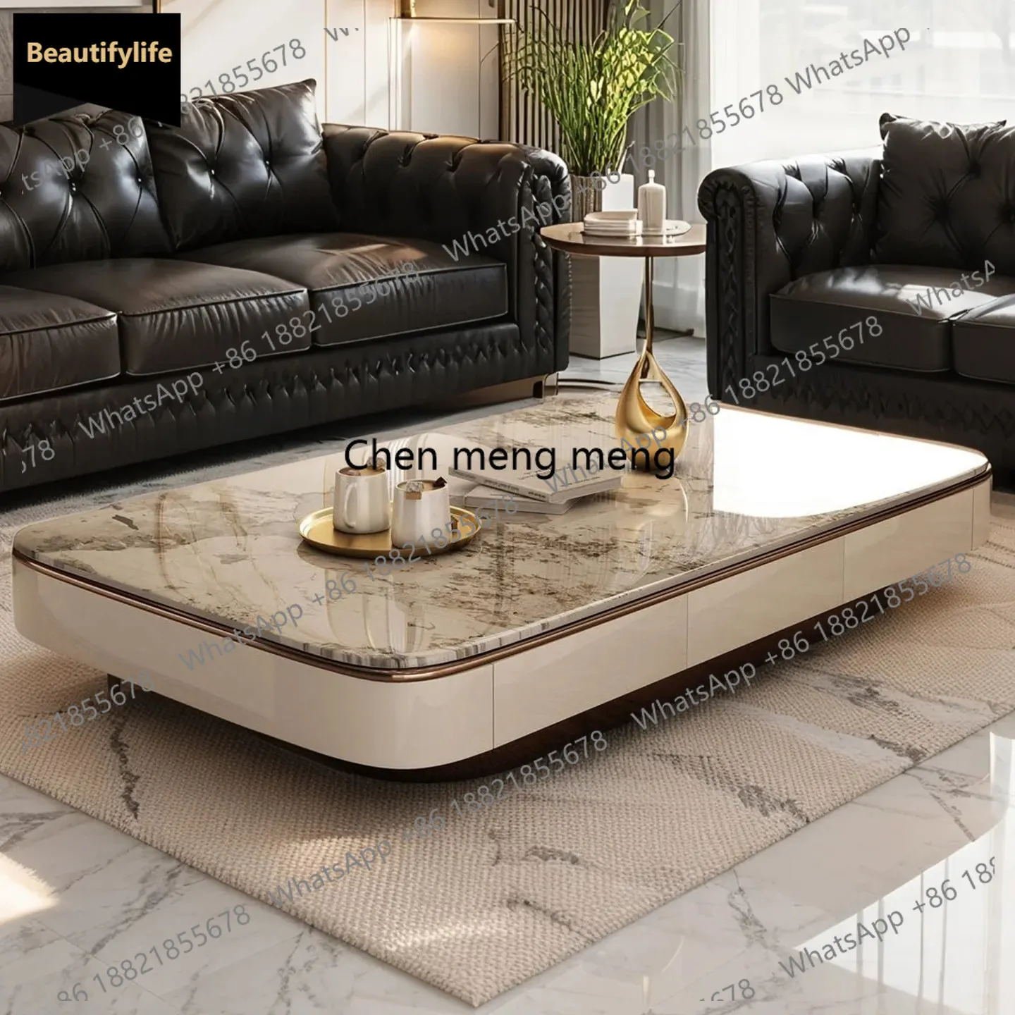 Light luxury high-end coffee table living room household large storage coffee table designer c139
Light luxury high-end coffee table living room household large storage coffee table designer c139