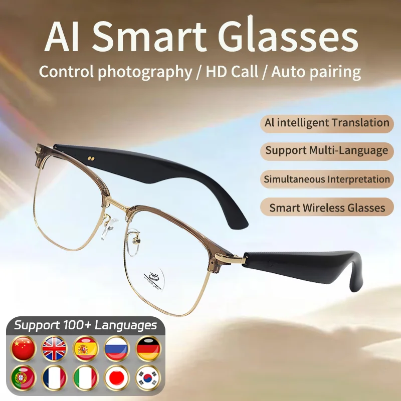 LIGE AI Intelligent Translation Smart Glasses Wireless Bluetooth Call Glasses Music Wireless Headset Anti-blue Light Eyeglasses
LIGE AI Intelligent Translation Smart Glasses Wireless Bluetooth Call Glasses Music Wireless Headset Anti-blue Light Eyeglasses