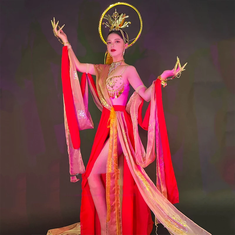 High-End Costumes Mid-Autumn Festival Bar Feitian Dunhuang Gauze Skirt Nightclub Female Singer Gogo Dancer Stage Clothes DWY8056
High-End Costumes Mid-Autumn Festival Bar Feitian Dunhuang Gauze Skirt Nightclub Female Singer Gogo Dancer Stage Clothes DWY8056
