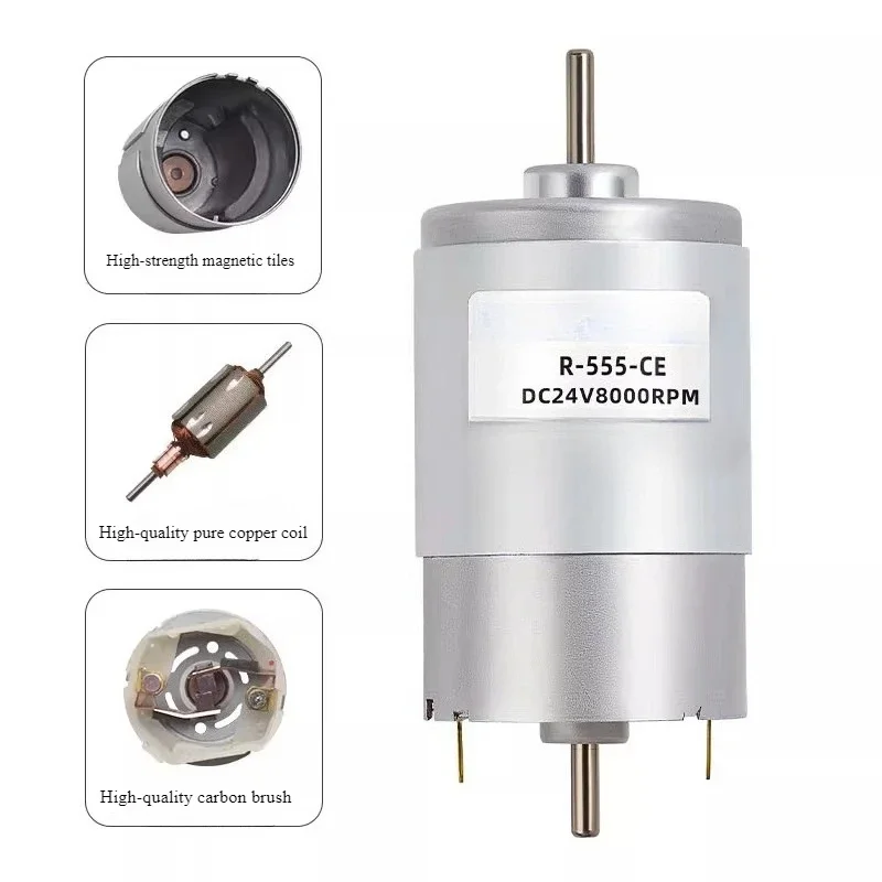 555 micro DC deceleration motor, dual-axis high-speed motor 12V24V speed regulation small motor can be installed with encoder
555 micro DC deceleration motor, dual-axis high-speed motor 12V24V speed regulation small motor can be installed with encoder