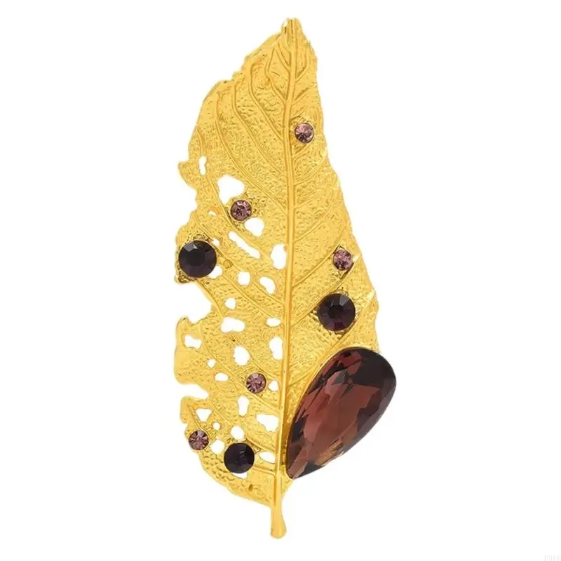 652F Gold Leaf Brooch with Crystal for Women and Men Party Wear Accessories Elegant Alloy Breastpin Badge Jewelry
652F Gold Leaf Brooch with Crystal for Women and Men Party Wear Accessories Elegant Alloy Breastpin Badge Jewelry