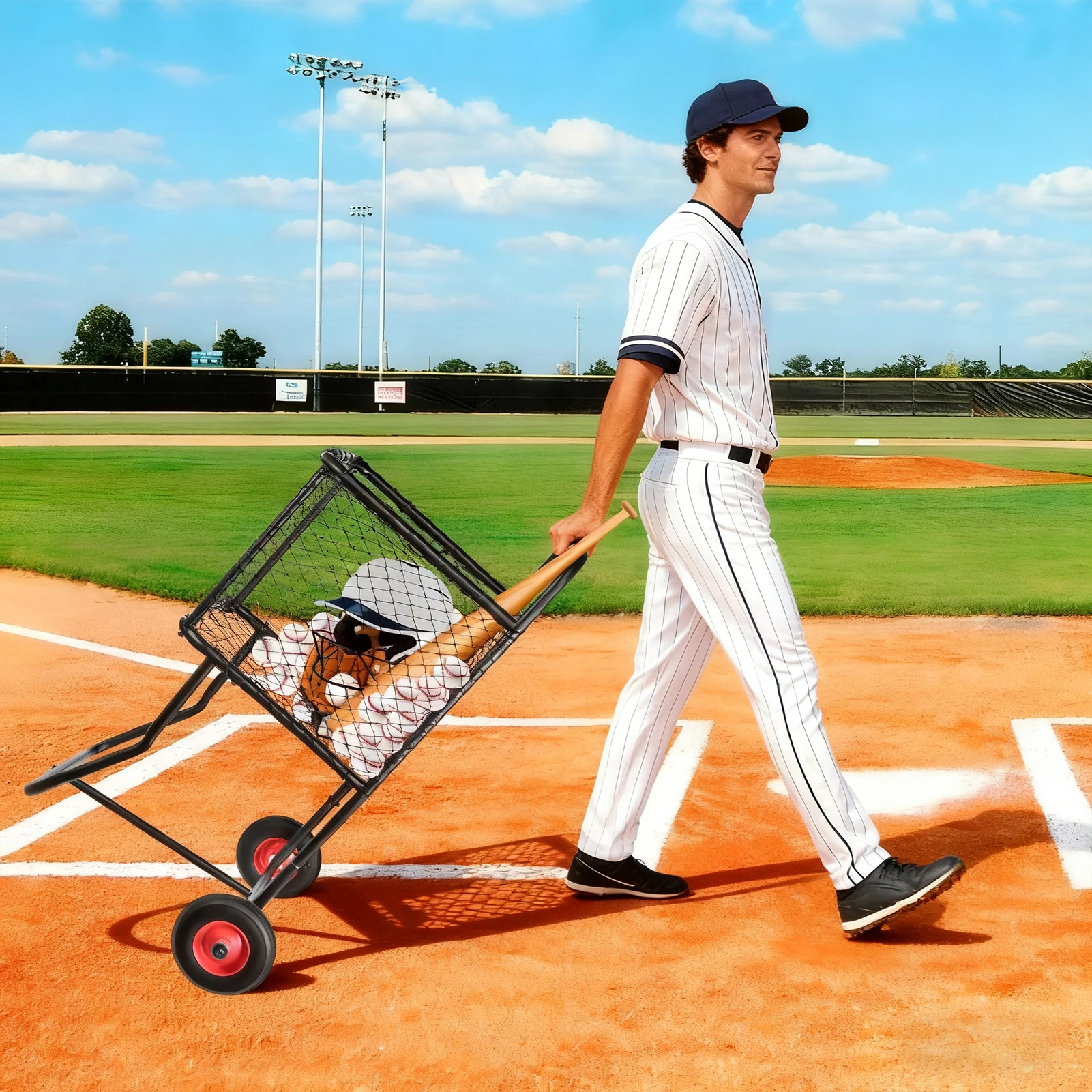 300 Balls Capacity Baseball Cart with Wheels, Rolling Sports Cart Storage, Heavy-Duty Baseball Rack for Gym School Club
300 Balls Capacity Baseball Cart with Wheels, Rolling Sports Cart Storage, Heavy-Duty Baseball Rack for Gym School Club