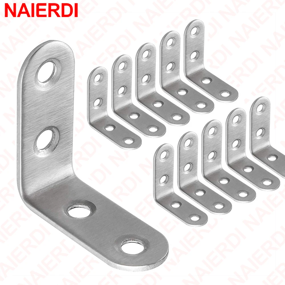 NAIERDI 10 Pack Corner Brace Stainless Steel 90 Degree Angle Corner Brackets L Bracket Firmware for Wooden Shelves,Chairs,Tables
NAIERDI 10 Pack Corner Brace Stainless Steel 90 Degree Angle Corner Brackets L Bracket Firmware for Wooden Shelves,Chairs,Tables