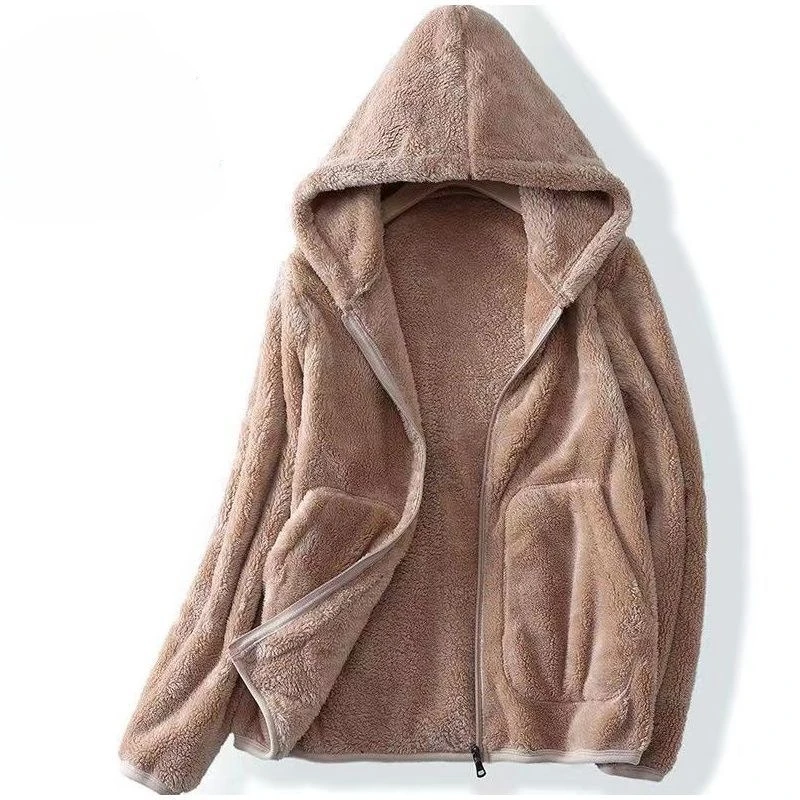 Hooded Coral Fleece Jacket Women's Double-sided Fleece Autumn and Winter Clothes with Thick Warm Outerwear
Hooded Coral Fleece Jacket Women's Double-sided Fleece Autumn and Winter Clothes with Thick Warm Outerwear