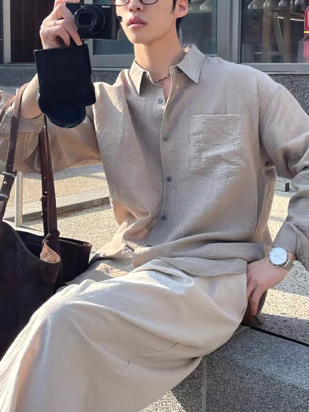 Loose Long Sve Linen Cotton irt Korean Sle Casual Breathable Spring Autumn Winter Men's irt Open Cardigan ket Design
Loose Long Sve Linen Cotton irt Korean Sle Casual Breathable Spring Autumn Winter Men's irt Open Cardigan ket Design