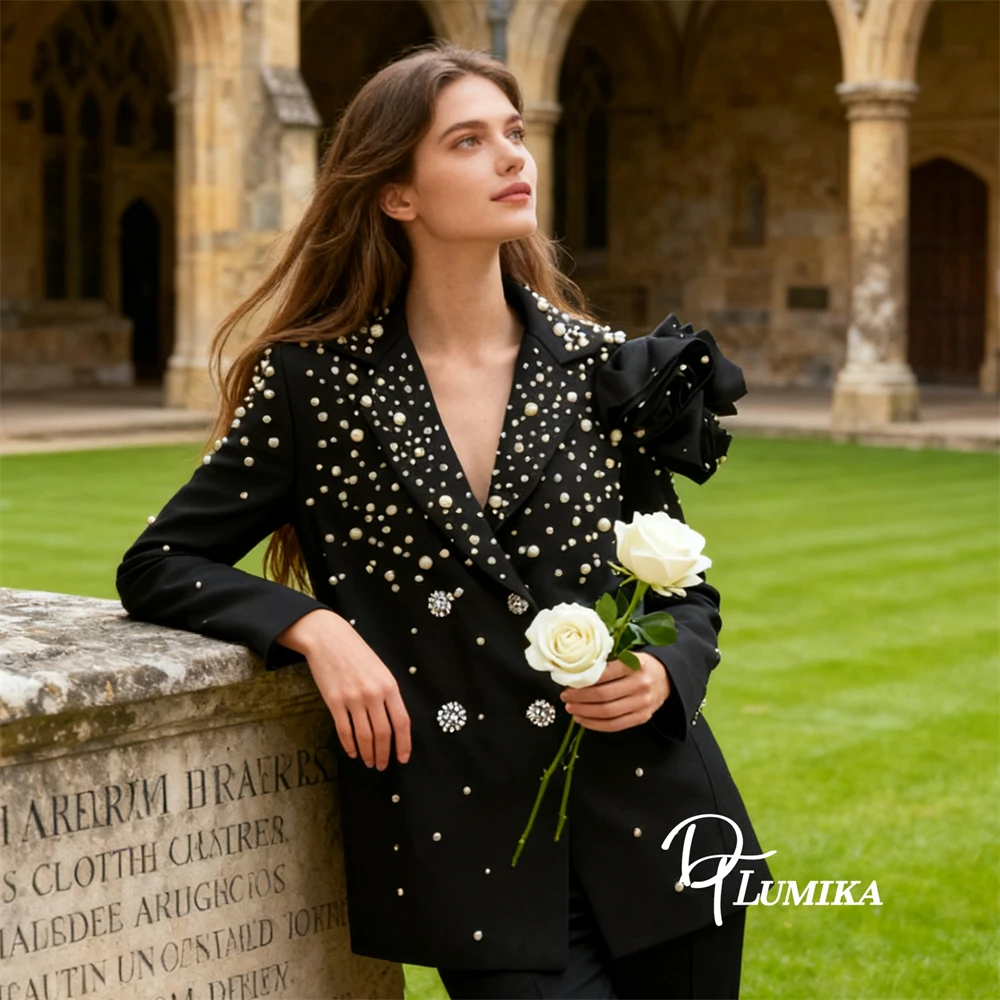 DTLumika Designer Pearls Suit Jacket for Women, Luxury Double Breasted Suit Blazer Slim Fitting Long Suit Coat Floral Shoulder
DTLumika Designer Pearls Suit Jacket for Women, Luxury Double Breasted Suit Blazer Slim Fitting Long Suit Coat Floral Shoulder