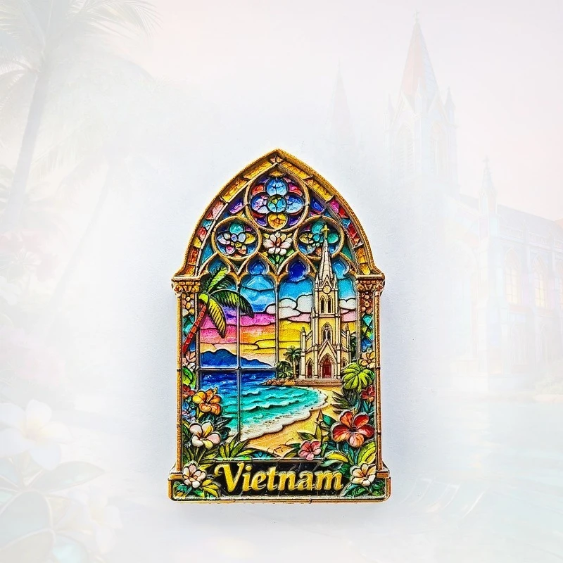 Vietnam Stained Glass Fridge Magnet - Serene 3D Coastal Catholic Souvenir Unique Southeast Asian Gift for Travel Spiritual Decor
Vietnam Stained Glass Fridge Magnet - Serene 3D Coastal Catholic Souvenir Unique Southeast Asian Gift for Travel Spiritual Decor