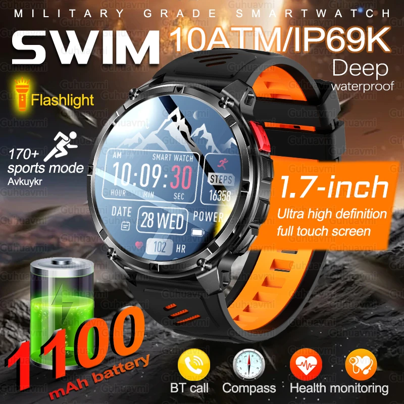 2026 New 1100mAh Battery SmartWatch GPS Compass 10ATM Waterproof Swim Bluetooth Call LED Flashlight Sport Smart Watch Men
2026 New 1100mAh Battery SmartWatch GPS Compass 10ATM Waterproof Swim Bluetooth Call LED Flashlight Sport Smart Watch Men