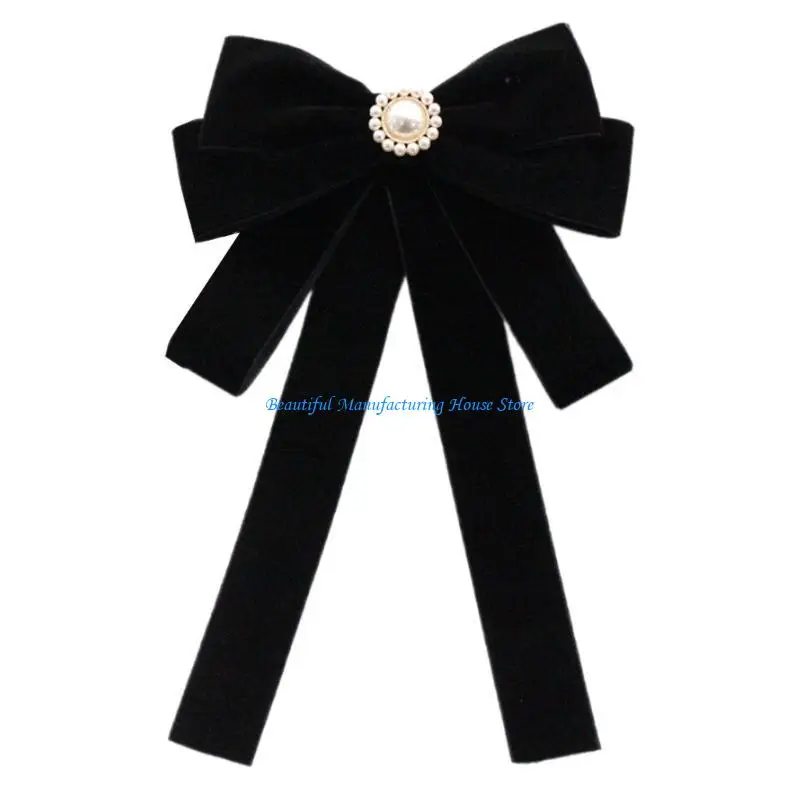 E56A Elegant Velvets Bows Tie Brooch Pin Women's Vintage Rhinestones Pearls Bowtie Pre Tied Bowknot Corsage Ceremony Necktie
E56A Elegant Velvets Bows Tie Brooch Pin Women's Vintage Rhinestones Pearls Bowtie Pre Tied Bowknot Corsage Ceremony Necktie