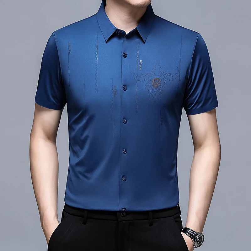 Rivets Pattern Premium Shirts For Men Short Sleeve Anti-Wrinkle Summer Quality Soft Comfortable All Match Cool Camisas De Hombre
Rivets Pattern Premium Shirts For Men Short Sleeve Anti-Wrinkle Summer Quality Soft Comfortable All Match Cool Camisas De Hombre