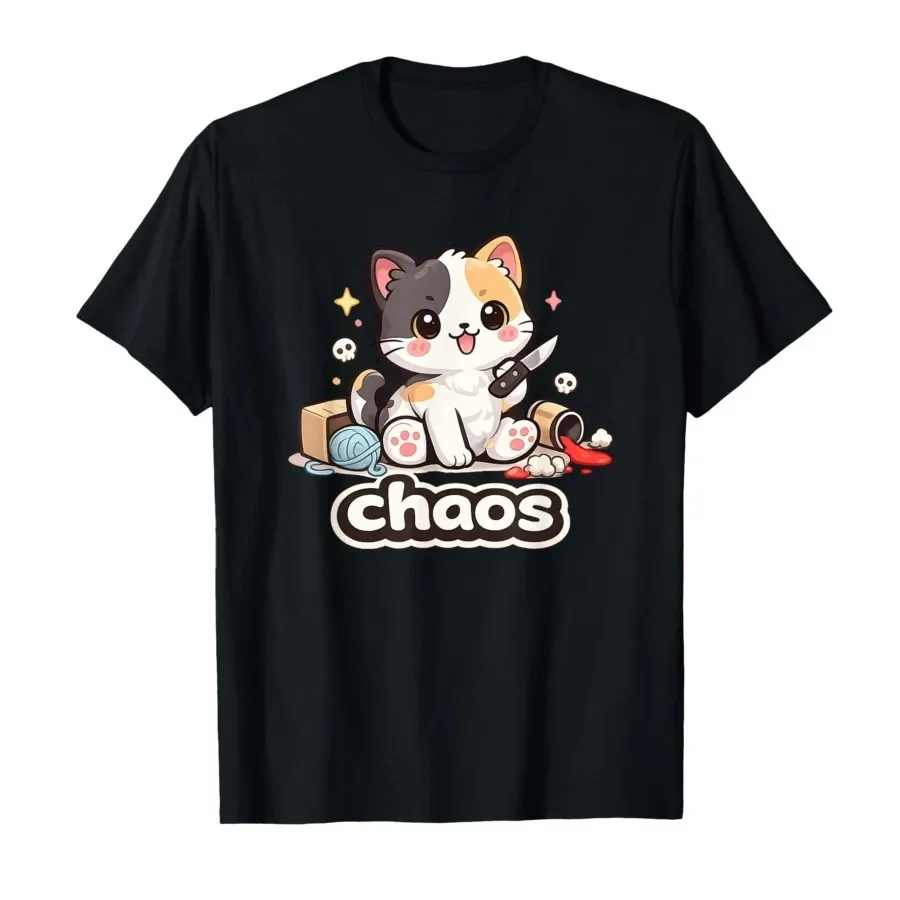Chaos Cat Kawaii Cute Funny Knife Kitty Meme T-shirt For Men Women 100% Cotton T Shirts Short Sleeve Tops 0410-1
Chaos Cat Kawaii Cute Funny Knife Kitty Meme T-shirt For Men Women 100% Cotton T Shirts Short Sleeve Tops 0410-1