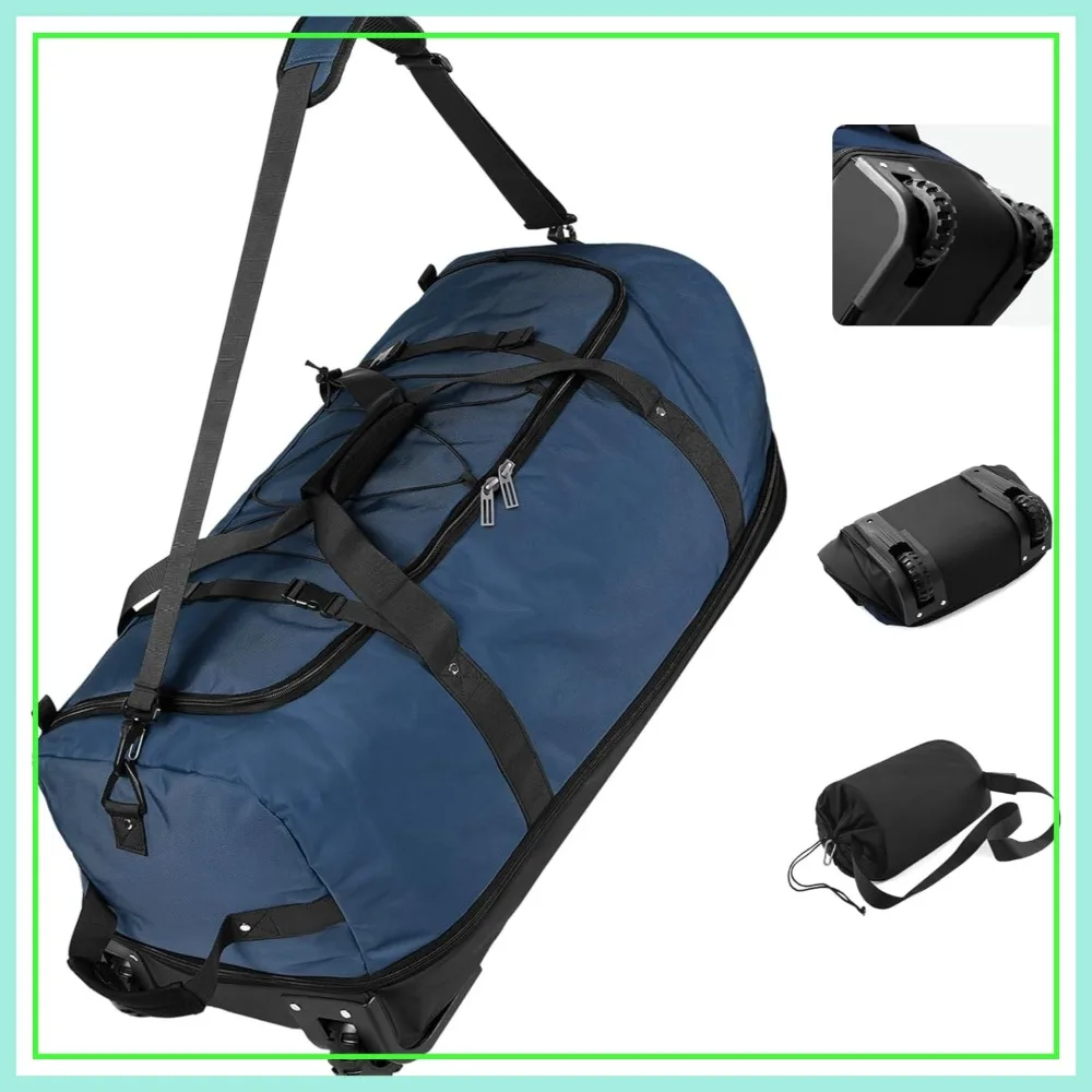 Wheeled Collapsible Duffel Bag, 110L-140L Expandable Luggage, No-Telescopic-Handle, Anti-Burst Zipper & Reinforced Frame, Navy
Wheeled Collapsible Duffel Bag, 110L-140L Expandable Luggage, No-Telescopic-Handle, Anti-Burst Zipper & Reinforced Frame, Navy