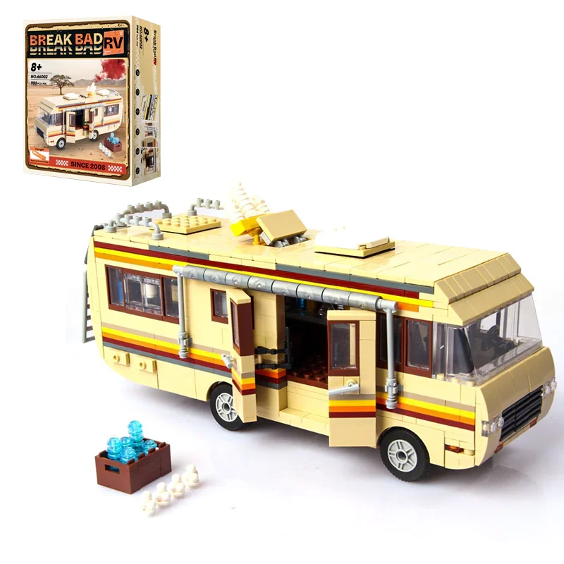 986PCS Greenlight Break Bad RV Buildings Blocks MOC Creative Travel RV Car Model Bricks Puzzle Toys Gift for Children Kids Adult
986PCS Greenlight Break Bad RV Buildings Blocks MOC Creative Travel RV Car Model Bricks Puzzle Toys Gift for Children Kids Adult
