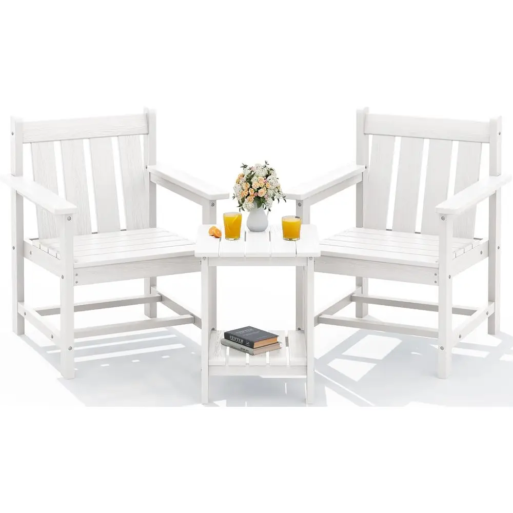 3-Piece Outdoor Bistro Set with Adirondack Chairs and Side Table, Weather-Resistant HDPE Patio Furniture for Balcony, Porch, Gar
3-Piece Outdoor Bistro Set with Adirondack Chairs and Side Table, Weather-Resistant HDPE Patio Furniture for Balcony, Porch, Gar