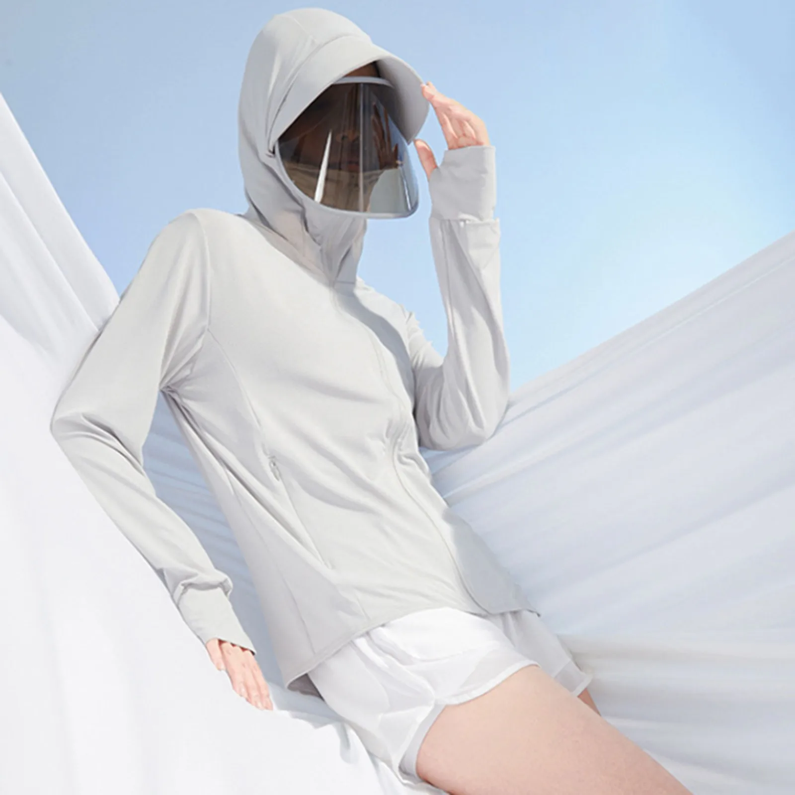 Women's UPF50+ Ice Silk Vinyl Sun Clothing Women's Summer Outdoor Cycling Hat Brim Sun Clothing Jacket Soft Women Cardigan
Women's UPF50+ Ice Silk Vinyl Sun Clothing Women's Summer Outdoor Cycling Hat Brim Sun Clothing Jacket Soft Women Cardigan