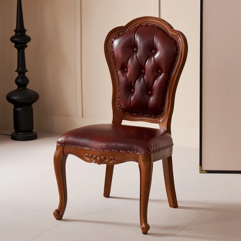 American dining chair solid wood light luxury dining table seat niche high sense European retro simple chair French all solid wo
American dining chair solid wood light luxury dining table seat niche high sense European retro simple chair French all solid wo