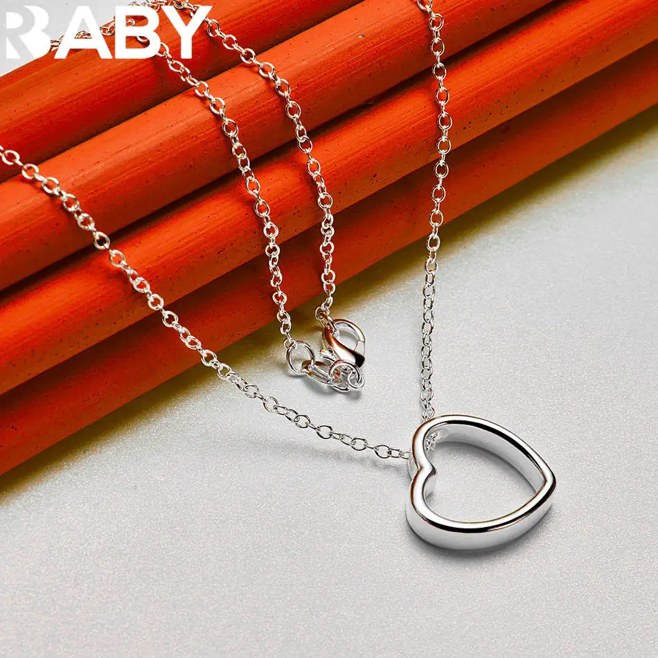 URBABY 925 Sterling Silver Love Heart Pendant Necklace For Women and Man Chain Fashion Charm Jewelry Wedding Accessories
URBABY 925 Sterling Silver Love Heart Pendant Necklace For Women and Man Chain Fashion Charm Jewelry Wedding Accessories
