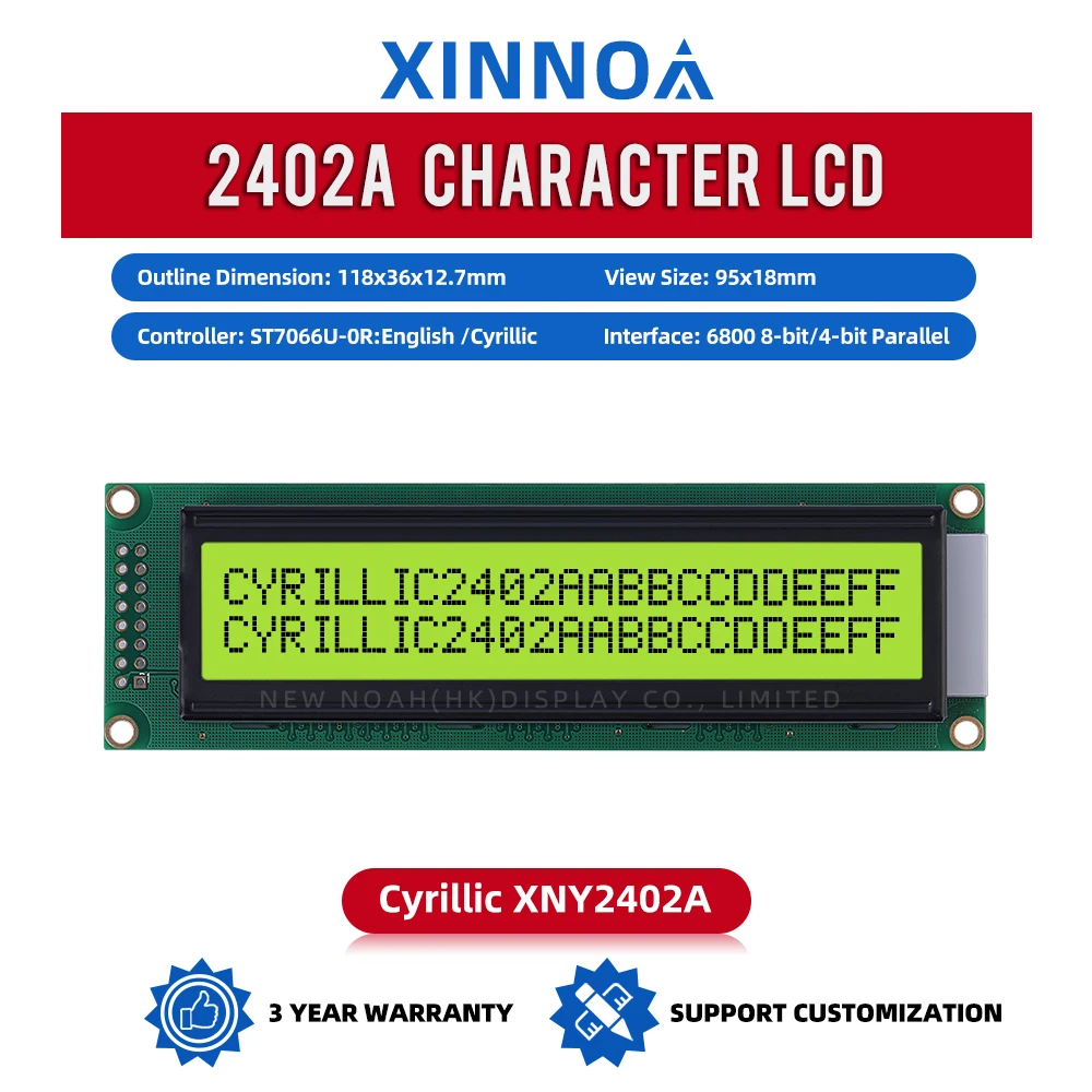 Cyrillic Yellow Green Film 2402A LCD Dot Matrix Screen 24*2 Dot Matrix Module Multilingual Module 5V ST7066U LCM Display Module
Cyrillic Yellow Green Film 2402A LCD Dot Matrix Screen 24*2 Dot Matrix Module Multilingual Module 5V ST7066U LCM Display Module